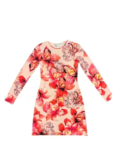 Blumarine olasz - Rózsaszín virágos kötött ruha